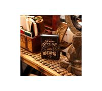 KDMD Leather Printed Notebook - Never Give Up On Your Dreams, 17.8x12.7cm in Black | Size: 17.8x12.7 cm KDMD Black 17.8x12.7 cm