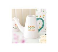 KDMD Les Fleurs Tulip Ceramic Watering Can Charming Plant Care & Decor in White KDMD White