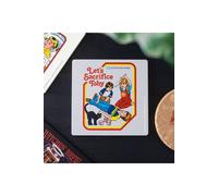 KDMD Let's Sacrifice Toby Coaster - Fun, Dark Humor Drink Protector in White KDMD White