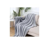 KDMD Light Grey Fleece Throw Blanket 59x78.7 Inch Sofa Bed Warm KDMD Light Grey