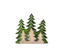 KDMD Lost in the Forest 3D Wooden Tree Decor-Handcrafted Mango Wood, 20x23cm in Dark Green | Size: 20x23 cm KDMD Dark Green 20x23 cm