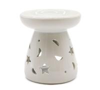 KDMD Lrg Classic White Oil Burner - Moon & Star KDMD White