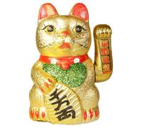 KDMD Lucky Waving Money Cat Figurine Chinese Prosperity & Wealth Charm in Gold KDMD Gold