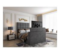 KDMD Luther Upholstered Grey TV Bed Frame | Size: King KDMD Grey King