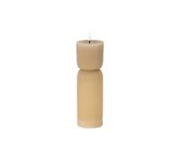 Luxe Collection Natural Glow 2.75X10" Stone Carved Led Candle