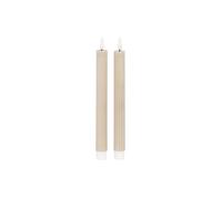 KDMD Luxe Collection Natural Glow Taupe Ribbed LED Taper Candles KDMD Taupe