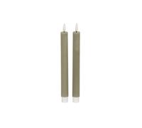 KDMD Luxe Collection Sage Ribbed LED Taper Candles in Green KDMD Green
