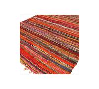 KDMD Luxury Orange Rag Rug 152x90cm - Soft, Vibrant Home Accent | Size: Medium KDMD Orange Medium