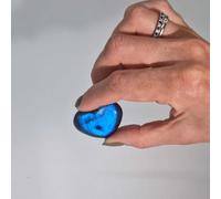 KDMD Madagascar Labradorite Hearts Stone (approx 25gm 40mm) in Blue KDMD Blue