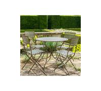 KDMD Malboro Metal Bistro Set 5ps Garden in Grey KDMD Grey