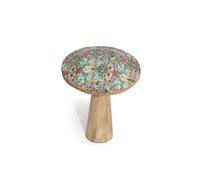 KDMD Mediterranean Wooden Mushroom Decor - Large Patterned Accent Piece KDMD Multicolor
