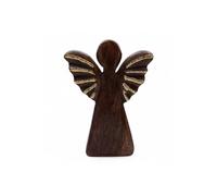 KDMD Medium Mango Wood Angel Decor-Gold Finish in Brown KDMD Brown