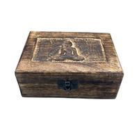 KDMD Medium Wooden Keepsake Box 15x10x6cm - Buddha in Brown | Size: 15 x 10 x 6 cm KDMD Brown 15 x 10 x 6 cm