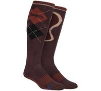 KDMD Men's 1 Pair Storm Bloc Extra Long Durable Cotton Argyle Boot Socks in Brown | Size: 6-11 KDMD Brown 6-11