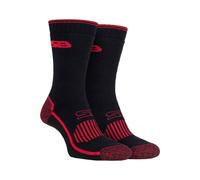 KDMD Men's 2 Pairs Cotton Rich Hiking Boot Socks in Black | Size: 6-8 KDMD Black 6-8