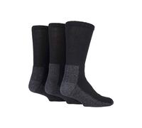 KDMD Men's 3 Pairs Workforce Heavy Duty Work Socks in Black | Size: 12-14 KDMD Black 12-14