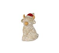 KDMD Merry Moo Ceramic Cow Ornament Gazing Left - Novelty Decoration in White KDMD White