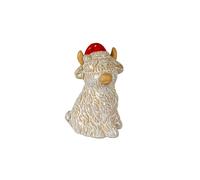 KDMD Merry Moo Ceramic Cow Ornament Gazing Right - Novelty Decoration in White KDMD White