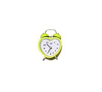 KDMD Mini Heart Shape Retro Alarm Clock No Ticking Twin Bell in Lime KDMD Lime