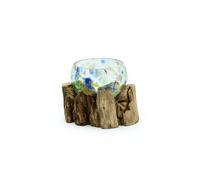 KDMD Molten Coloured Glass & Wood Small Decorative Bowl KDMD Multicolor