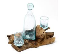 KDMD Molten Glass on Wood- Whisky Set in Brown KDMD Brown