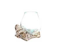 KDMD Molten Glass & Whitewash Wood Small Bowl - Handcrafted Decor Piece in Turquoise KDMD Turquoise