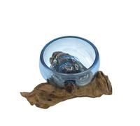 KDMD Molton Glass Mini Blue Bowl on Wood KDMD Blue