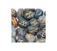 KDMD Moss Agate Rune Stone Set in Pouch 25 Mystical Divination Stones KDMD Multicolor One Size