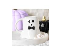 KDMD Mr Boo Ghost Mug with Bow Tie - 440ml Halloween & Autumn Drinkware in White KDMD White