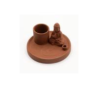 KDMD Multi-Purpose Buddha Incense Plate - Natural Terracotta Style in Brown KDMD Brown