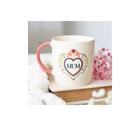 KDMD Mum Folk Heart Mug - Cute Ceramic Gift for Mother's Day & Birthdays in White KDMD White