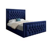 KDMD Napster Upholstered Soft Velvet Designer Bed Frame in Blue | Size: Single KDMD Blue Single