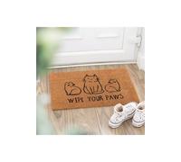 KDMD Natural Cat Doormat - Wipe Your Paws, Feline Charm in Brown | Size: Medium KDMD Brown Medium