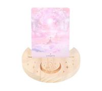 KDMD Natural Crystal Crescent Moon Tarot Card Stand in Peach KDMD Peach