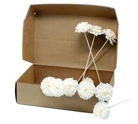 KDMD Natural Diffuser Flowers - Carnation on Reed - (Set of 12) in White KDMD White