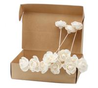 KDMD Natural Diffuser Flowers - Rose on Reed - (Set of 12) in White KDMD White