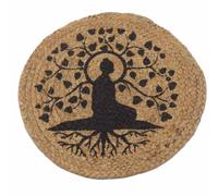 KDMD Natural Place Mat - Jute 30cm - Bodhi Tree Print in Brown KDMD Brown