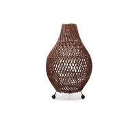 KDMD Natural Rattan Table Lamp - Dark Brown, Boho & Rustic Style, 39cm in Dark Brown KDMD Dark Brown