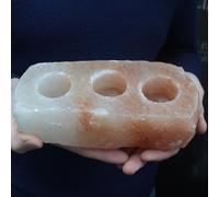 KDMD Natural Salt Candle Holder - 3 holes in Orange KDMD Orange