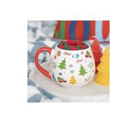 KDMD Nostalgic Christmas Print Mug & Socks Set in White KDMD White