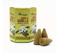 KDMD Pack of 10 Masala Backflow Incense - Sandalwood & Vanilla in Yellow KDMD Yellow