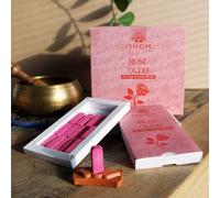 KDMD Pack of 15 Natural Incense Smudge Bricks & Burner - Rose Wood in Pink KDMD Pink