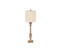 KDMD Pallido Candlestick Table Lamp with Linen Shade - Amalfi Collection in Brown KDMD Brown
