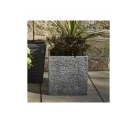 KDMD Pewter Square Slate Effect Planter 39cm in Grey KDMD Grey