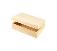 KDMD Pine Wooden Box with Lid 14x9x5cm 2 Pack in Light Brown | Size: 14 x 9 x 5 cm KDMD Light Brown 14 x 9 x 5 cm