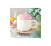 KDMD Pink Mushroom Ceramic Mug - 350ml, Woodland Toadstool Design KDMD Pink