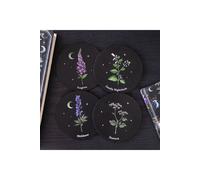 KDMD Poisonous Plants Coaster Set - Unique Nature-Inspired Drink Protectors in Black KDMD Black