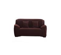 KDMD Polyester Spandex Stretch Sofa Slipcover 2 Seat 1 Piece in Brown KDMD Brown