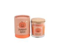 KDMD Pumpkin Spice Candle with Jack-o'-Lantern Design -, 25H Burn in Orange KDMD Orange