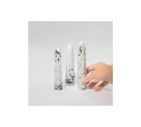KDMD Rainbow Moonstone Six Face Obelisk Point 17cm Statement in White KDMD White